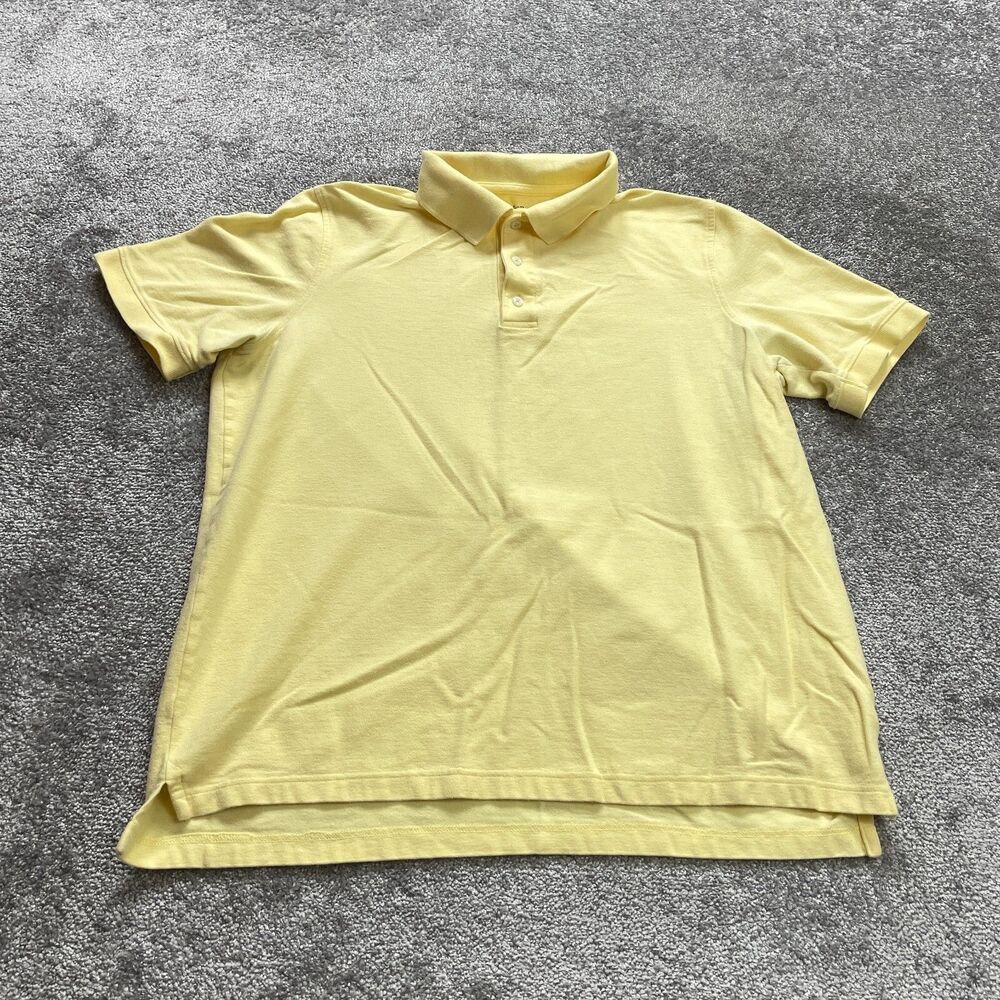 Croft & Barrow Signature Polo Shirt Mens XL Yellow Cotton Preppy Collared Rugby